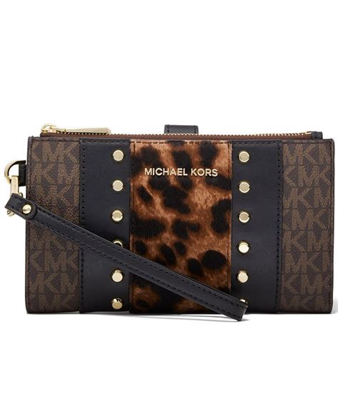 michael michael kors signature jet set double-zip wristlet|leather continental wristlet Michael Kors.